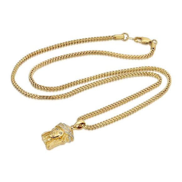 Gold Plated Jesus Pendant On 28in Necklace - Picture 4 of 5